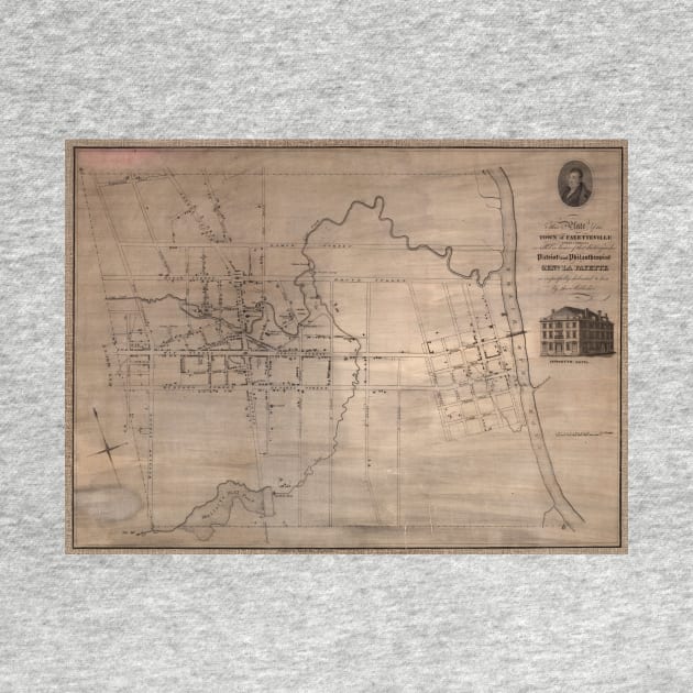 Vintage Map of Fayetteville North Carolina (1822) by Bravuramedia